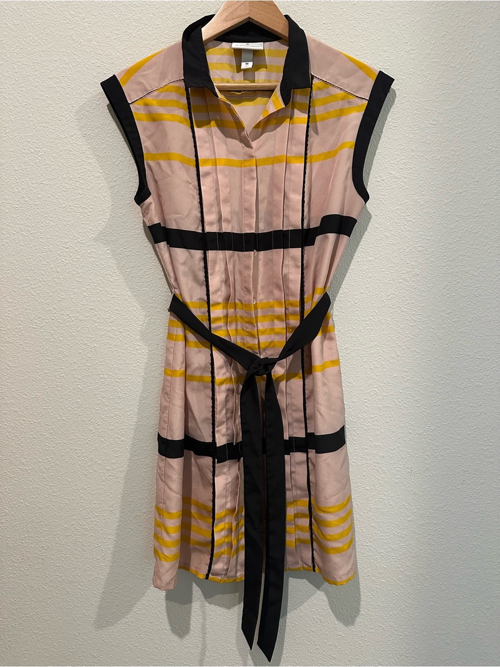 Jason Wu Target Sleeveless Pink and Yellow Striped Belted Dress Medium